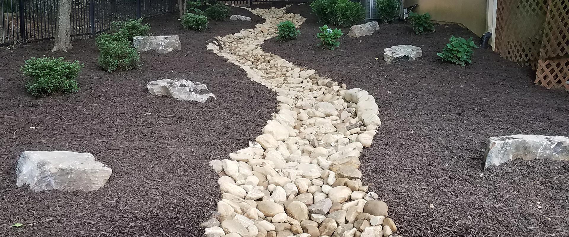 French drainage in the backyard