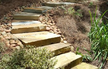 garden slab steps and hardscapes