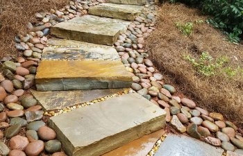 garden slab steps and hardscapes