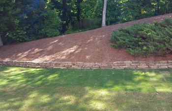 garden with designed landscape and hardscapes