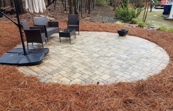 paver patio with garden furniture