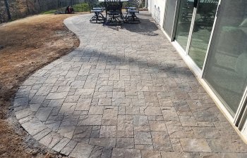 paver patio with garden furniture