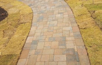 paver in a front yard